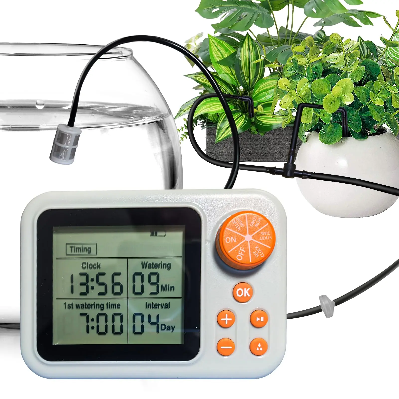 Smart Indoor Plant Watering System - Automatic Drip Irrigation Kit with Humidity Sensor for Potted Plants, Self Watering Device for Vacation & Daily Use, Supports 10-15 Plants in Office/Garden#tiktokshopbacktoschool