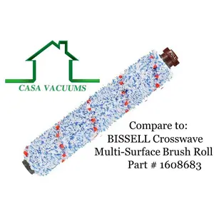 Bissell 1868 Multi Surface Brush Roll - For use in Bissell cross wave all-in-one Multi-Surface cleaner 1785 series. Replaces Part # 1608683,160-8683, 1608684.  Designed and Engineered by Casa Vacuums