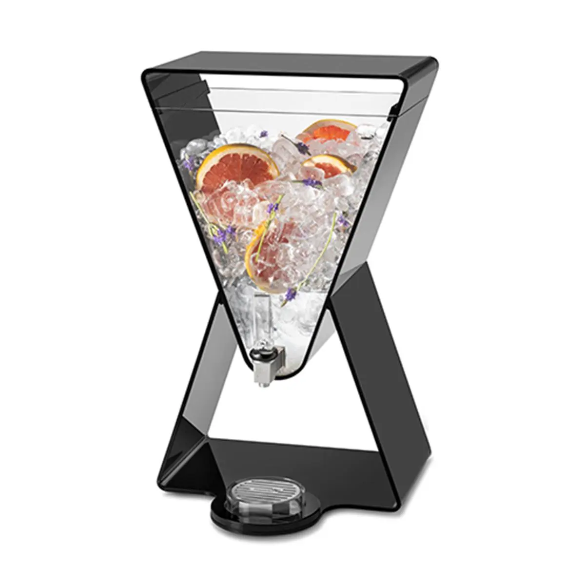 Rosseto LD185 3 gal Acrylic Beverage Dispenser Lucid Prism, Black