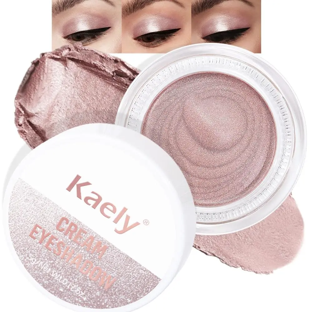 Kaely Single Cream Eyeshadow Pot in Praline, 0.17oz - High Pigment Metallic Matte Shimmer, Blendable & Waterproof Makeup for Adults, Cruelty Free, 12 Months, Gift for Friends or Sister, Wedding