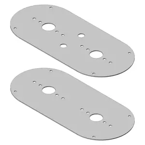 Stainless Steel Dome Light Plate with Full Radius Ends and 2 Watermelon Light Holes for Peterbilt and Kenworth