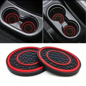 2 Pack PVC Car Cup Holder Coasters, Anti-Slip Dustproof Design, Universal Fit for Various Vehicle Models, Automotive Interior Accessories, Car Interior Kit, Car Accessory