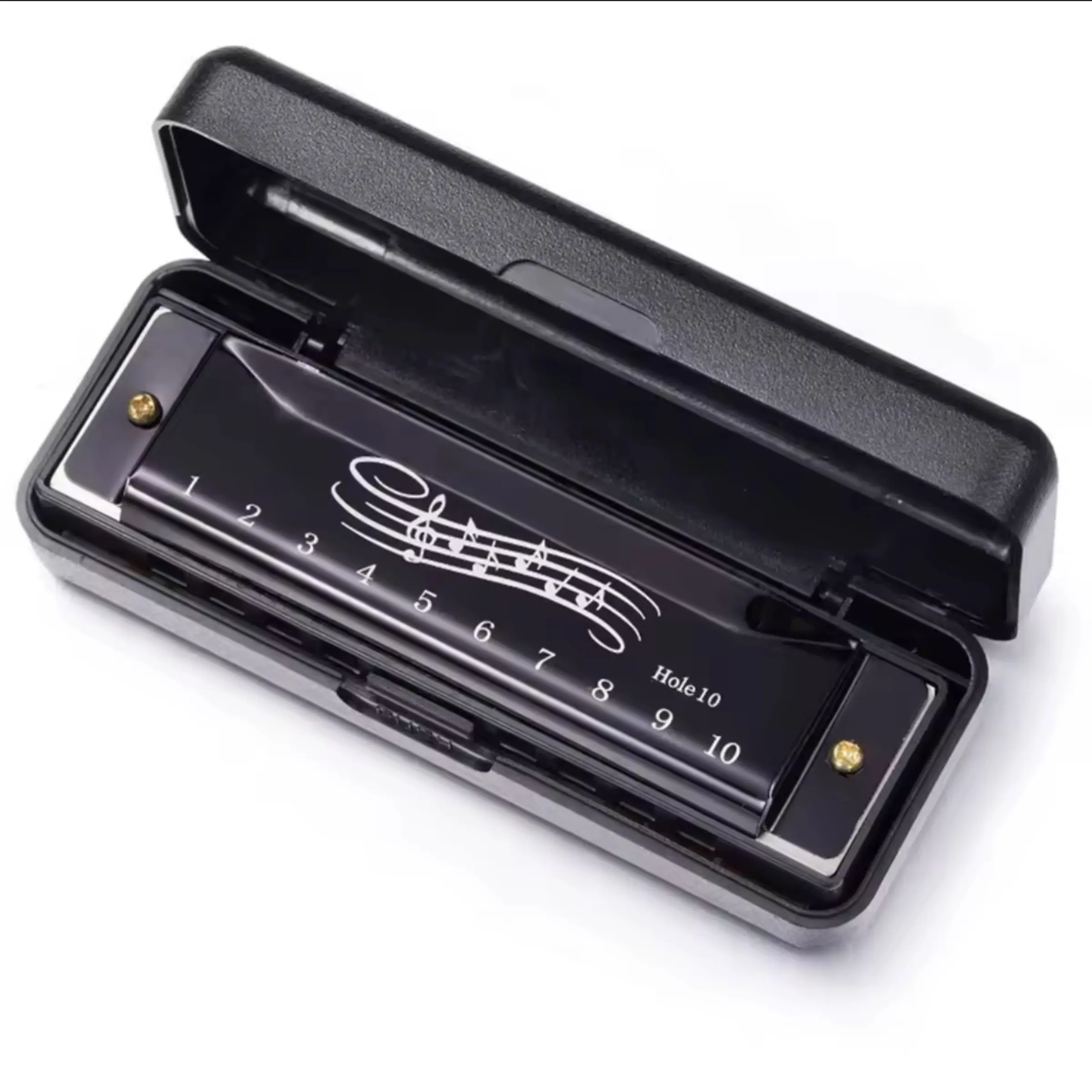 Blues Harmonica 10 Holes 20 Notes in Key C, Perfect for Beginners, Professional Durable Portable Diatonic Harmonica with Adult Case, Musical Instrument