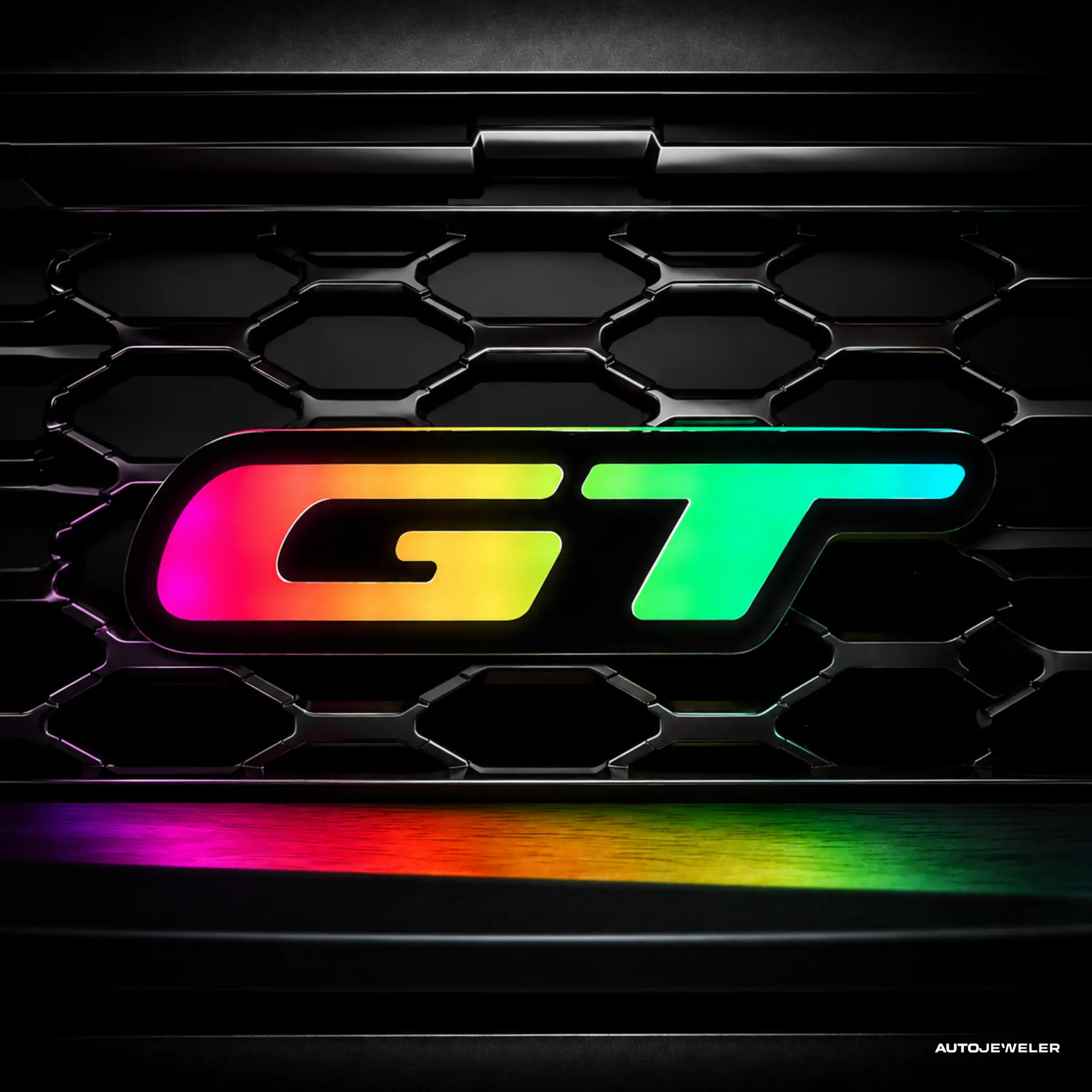 RGB Flow Series LED Acrylic Grille Emblem, Illuminated Badge with Bluetooth + Remote Control, Water Resistant Illumination, Universal Fit for Ford Mustang GT, Dodge Charger, Challenger, Durango