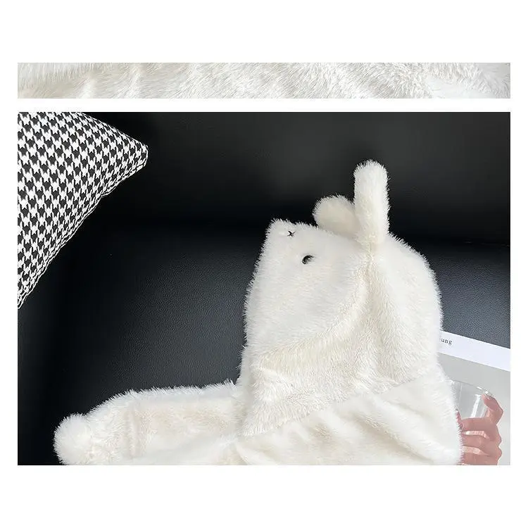 2025 New Kawaii Miffy Rabbit Hat Scarf Two Piece Set Cartoon Outdoor Warm Ear Protection Hat Children's Festival Gift