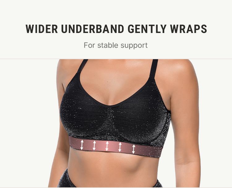 FeelinGirl Wireless Bras for Women Seamless Deep V Neck Sexy Bralettes Full Coverage Push Up Bra