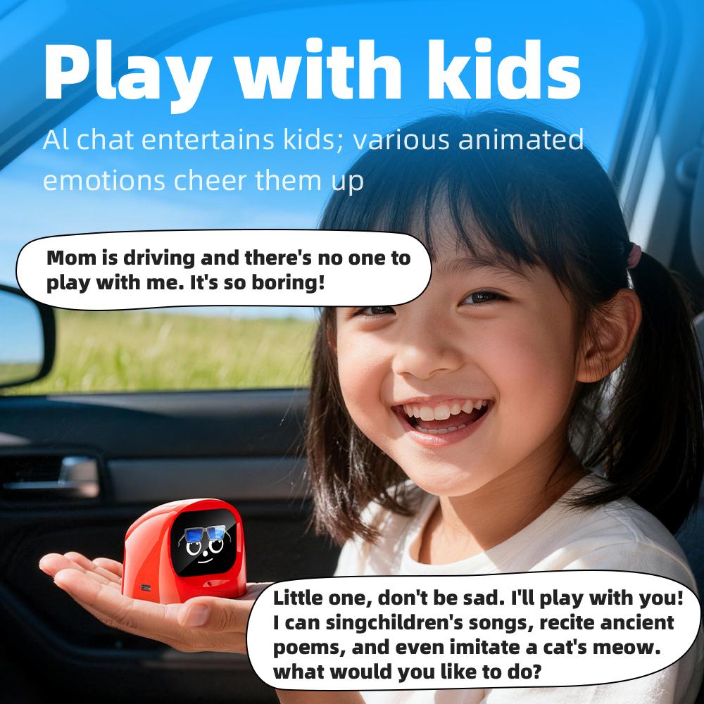 AI Smart Car Robot Companion - Interactive Electronic Pet with 70+ Emotions, Voice Chat & Car-Status Sensing, Educational Desktop Toy for Kids & Drivers