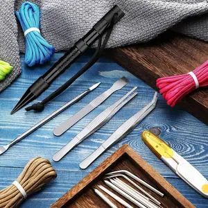 14Pcs Rope Knitting Needle Set,Suitable for Leather and Rope Work,FID Threading Needles and Polishing Tools,Including Beaver Needles and Polishing Tools,Suitable for DIY Handicrafts summervibes