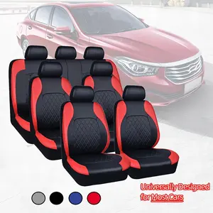 PU Leather Car Seat Covers 5 / 7 Seats, Universal Car Seat Protectors, Suitable For Most Cars, Trucks, Vans, SUVs, Airbag Compatible, Car Interior Kit Accessories, Red, Blue,Black Gray Car Sear Covers.