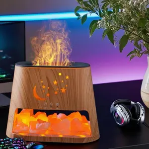 Aromatherapy Humidifier & Air Purifier 2-in-1 Essential Oil Diffuser with Night Light & Himalayan Salt Lamp, Room Decor for Girls, Bedroom, Office