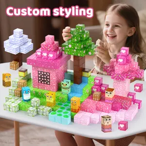 100pcs Mountain Sea Magnetic Building Blocks Set, Castle Magnet Bricks Stem Toy, Creative Educational Gift for Kids & Adults, Magnetic Building Tiles, Building Block Sets