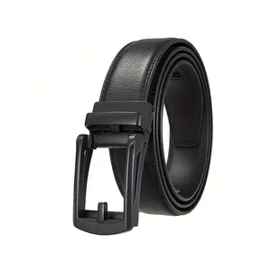 Men's Premium Cow Hide Leather Braid Belts, Automatic Frame Buckle, Stretch Design - Ideal for Everyday Wear, Formal Settings, Great Male Gift