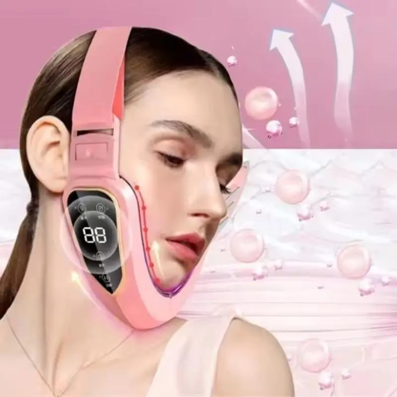 USB Rechargeable V Face Massager, Electric Facial Lifting Belt with 5 Modes, Built-In Battery, New Beauty Tool for Skin Care, Face Lifting Device, Personal Care Appliances