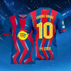 25-26 Barcelona Home Red Blue 10 Short sleeved Soccer jersey