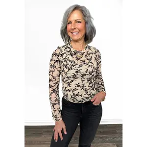 ALB Custom Women's Floral Mesh Layering Top