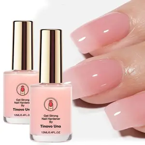 Tinovo Uno Pink Nail Hardener 12ml, Naturally Dry, No Drying Required, Decorative Nails, Natural Sheer Pink for Enhanced Shine and Gloss