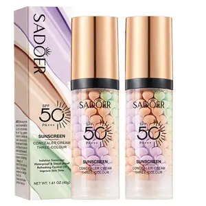 2pcs 3-in-1 Color Correcting Primer,with SPF 50 PA+++ ,Sunscreen Isolation Cream| One Step Skin Tone Corrector for Dark Circles & Fine Lines，Brightens Skin