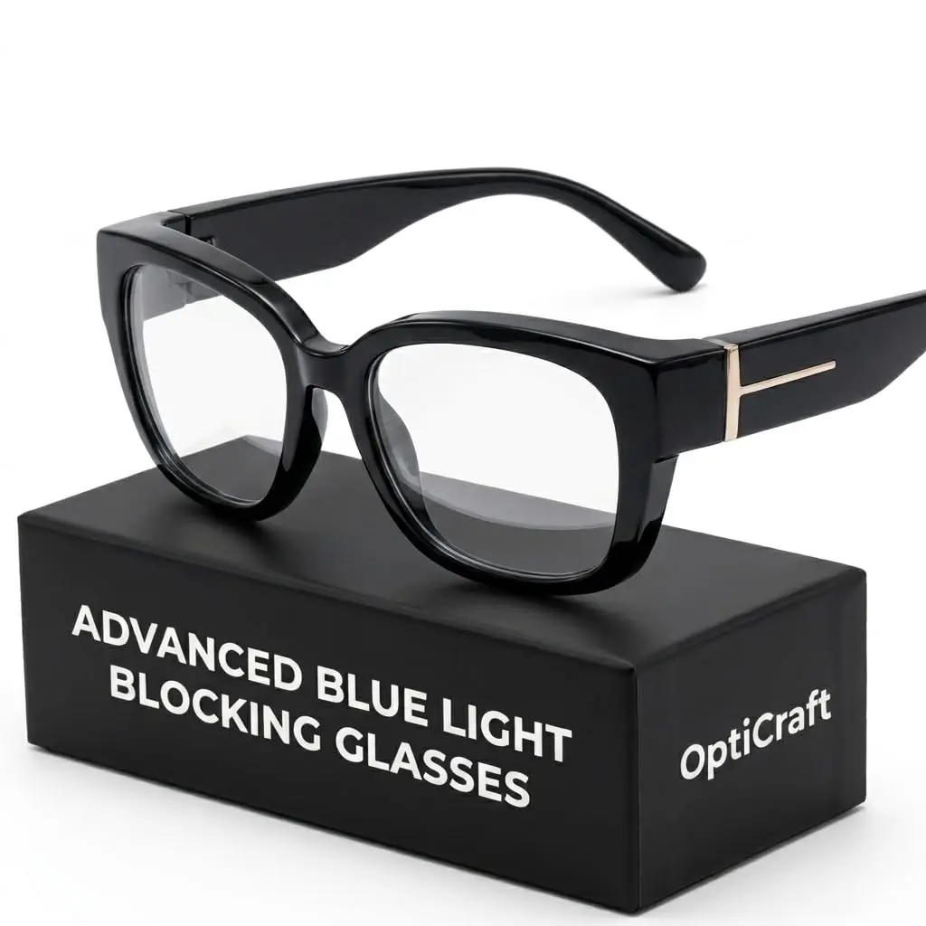 OptiCraft Fit Over Blue Light Blocking Glasses, Relieve Eye Fatigue & Reduce Headaches, Lightweight Oversized Wraparound Design, Ideal for Office Work Digital Use Movie Nights Study Reading