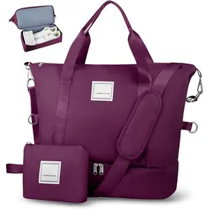 Weekender Bag for Women, Travel Duffel Bags with Shoe Compartment & Wet Pocket, Personal Item Bag for Airlines