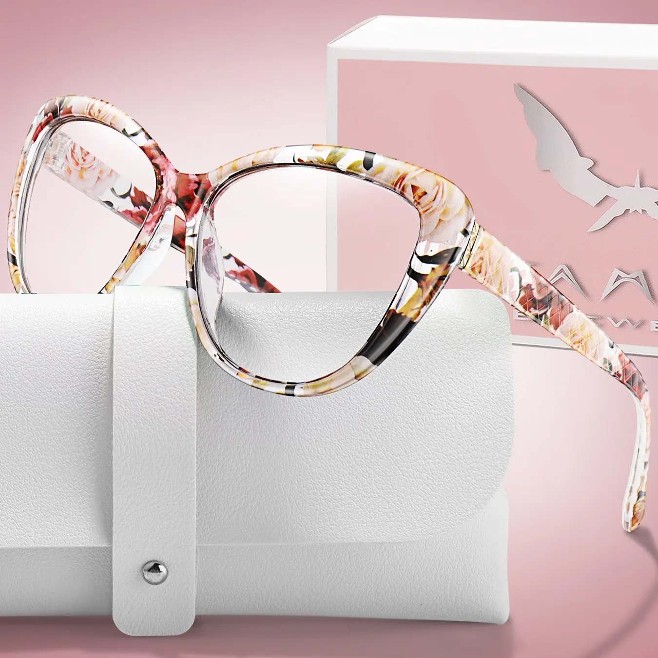Fashion Cat Eye Reading Glasses with Case and Gift Packaging, Unisex PC Frame, Fda Registered, Single Pack, Reading Eyeglasses, Stylish Old Age Eyewear, High Quality Eyewear
