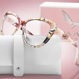 Fashion Cat Eye Reading Glasses with Case and Gift Packaging, Unisex PC Frame, Fda Registered, Single Pack, Reading Eyeglasses, Stylish Old Age Eyewear