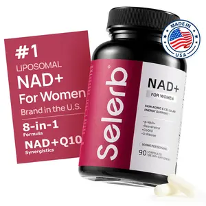 Selerb NAD+ Supplement for Women NMN Alternative Liposomal -β-NAD+, Trans-Resveratrol, CoQ10, D-Ribose - Supports Cellular Renewal, Energy & Skin Health - 90 Capsules