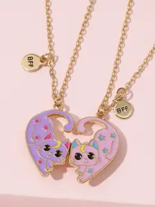 Children Magnetic Necklace Girl Princess Heart Best Friend Bff Alloy Costume Jewelry Cartoon Toddler Pendant, Cute Kids Accessory