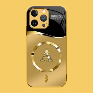 Suitable for [iPhone 13 Pro Max] high-end MagSafe phone case，Choose from any of the 26 letters， The pattern features a printed effect and is not 3D-dimensional YM99