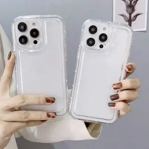 Clear Shockproof Phone Case, 1 Count Anti-drop Cellphone Protective Case, Total Protective Shockproof Mobile Phone Cover for iPhone 15 14 13