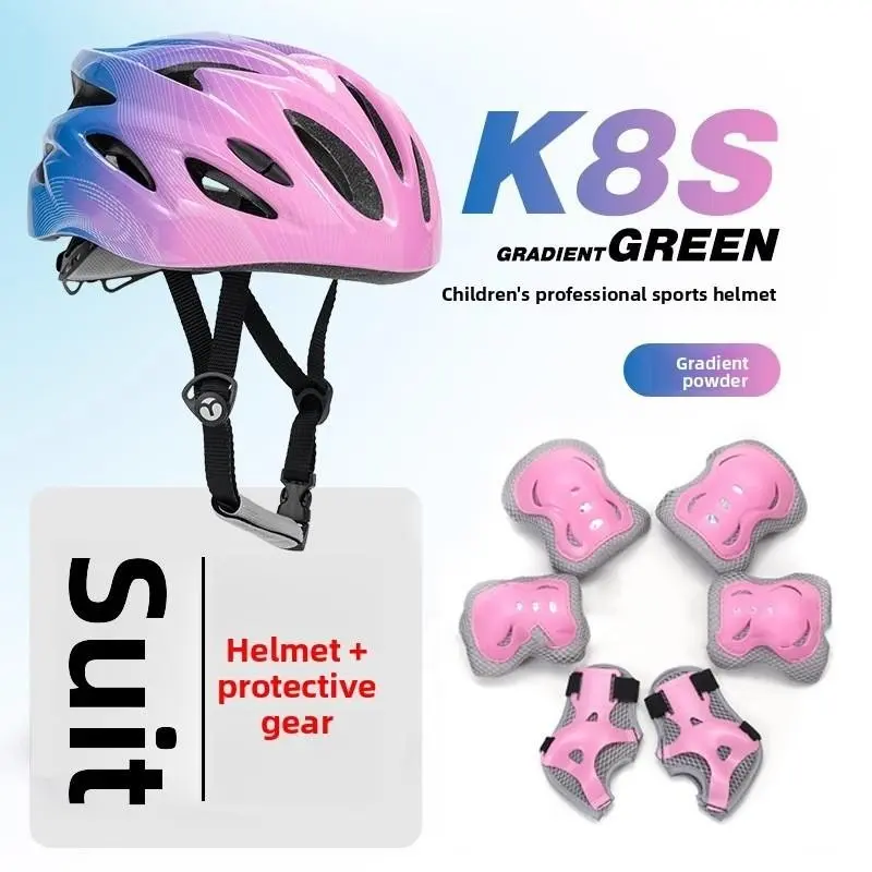 7-Piece Kids Inline Skate Protective Gear Set with Versatile Use and Adjustable Straps, Skateboarding Equipment, Knee & Elbow Pads, Balance Bike Sports Helmet, Suitable for Beginners, Beginner Friendly, Safety Equipment, Injury Prevention, Balance Biking