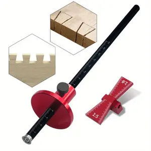 Wheel Marking Gauge Dovetail Jig Guide Marker Aluminium Alloy Scribing Tool - Wood Marking for Woodworking 1:5 1:8 , Bearing Wheel Cutter for Soft Wood ,Inch & MM Scale Ruler Measuring Ruler
