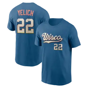 Men's Baseball Brewers Team Christian Yelich 2026 City Connect Name & Number T-Shirt - Blue