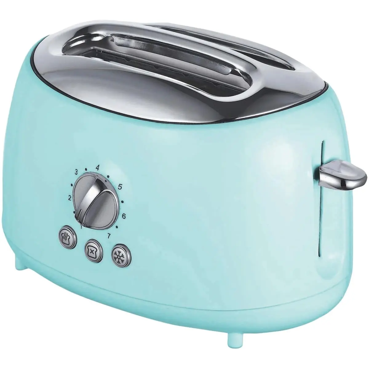 Brentwood TS-270BL 2-Slice Retro Blue Multi-Setting Toaster - 7 Shades, Auto Centering Guides, Easy Access Crumb Tray, Convenient Cord Wrap, Cool Touch Housing, 2.4 lbs