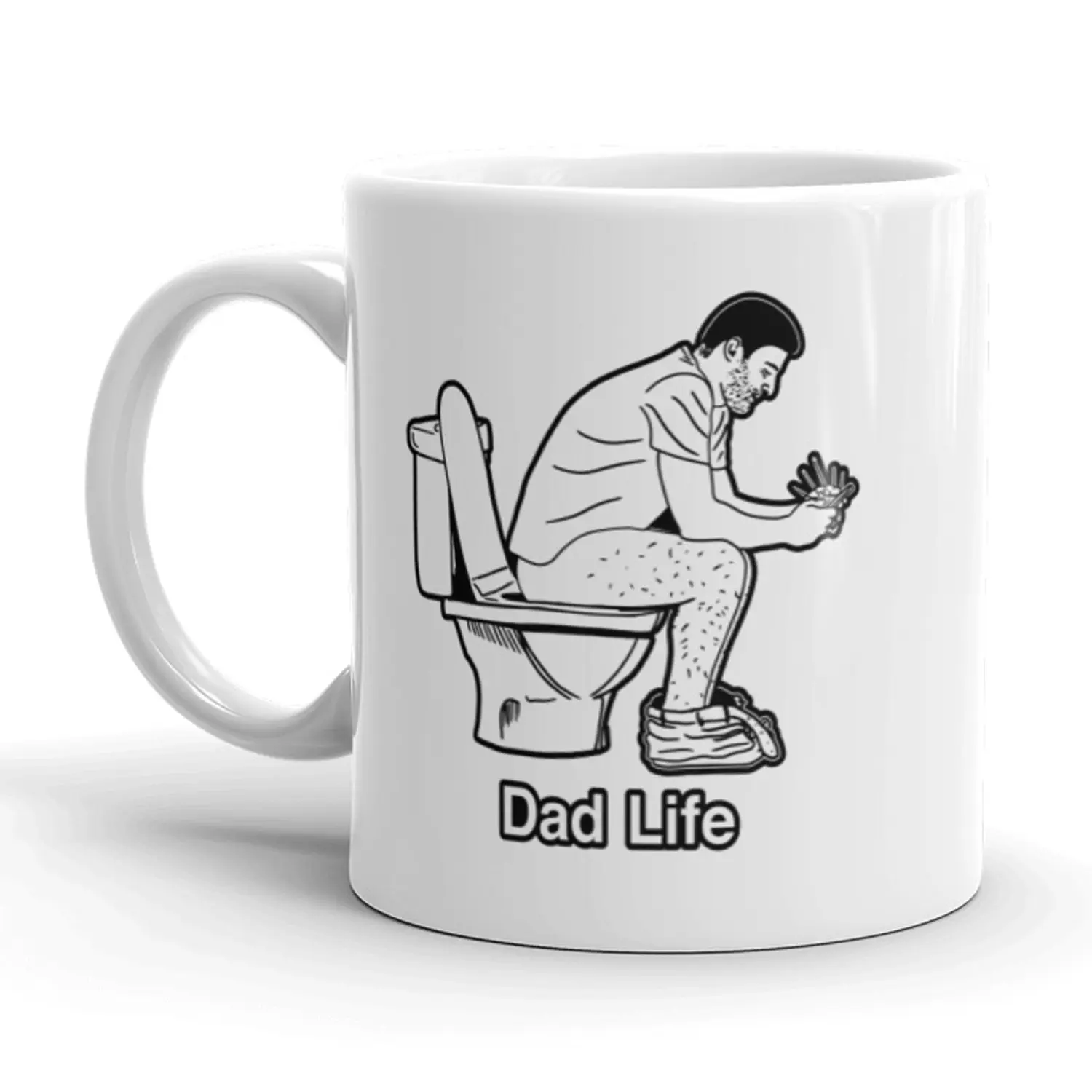 Dad Life Coffee Mug Funny Fathers Day Pooping Ceramic Cup - 11oz Funny Coffee Mugs Ceramic Printed Drinkware Cup
