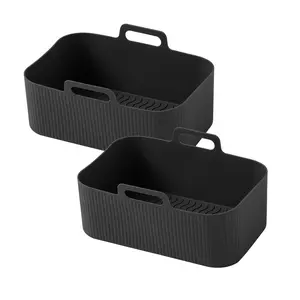2-Pack Air Fryer Silicone Baking Tray, Air Fryer Accessories, Durable & Flexible Design, Perfect for Cooking & Roasting, Easy Clean Kitchen Tool