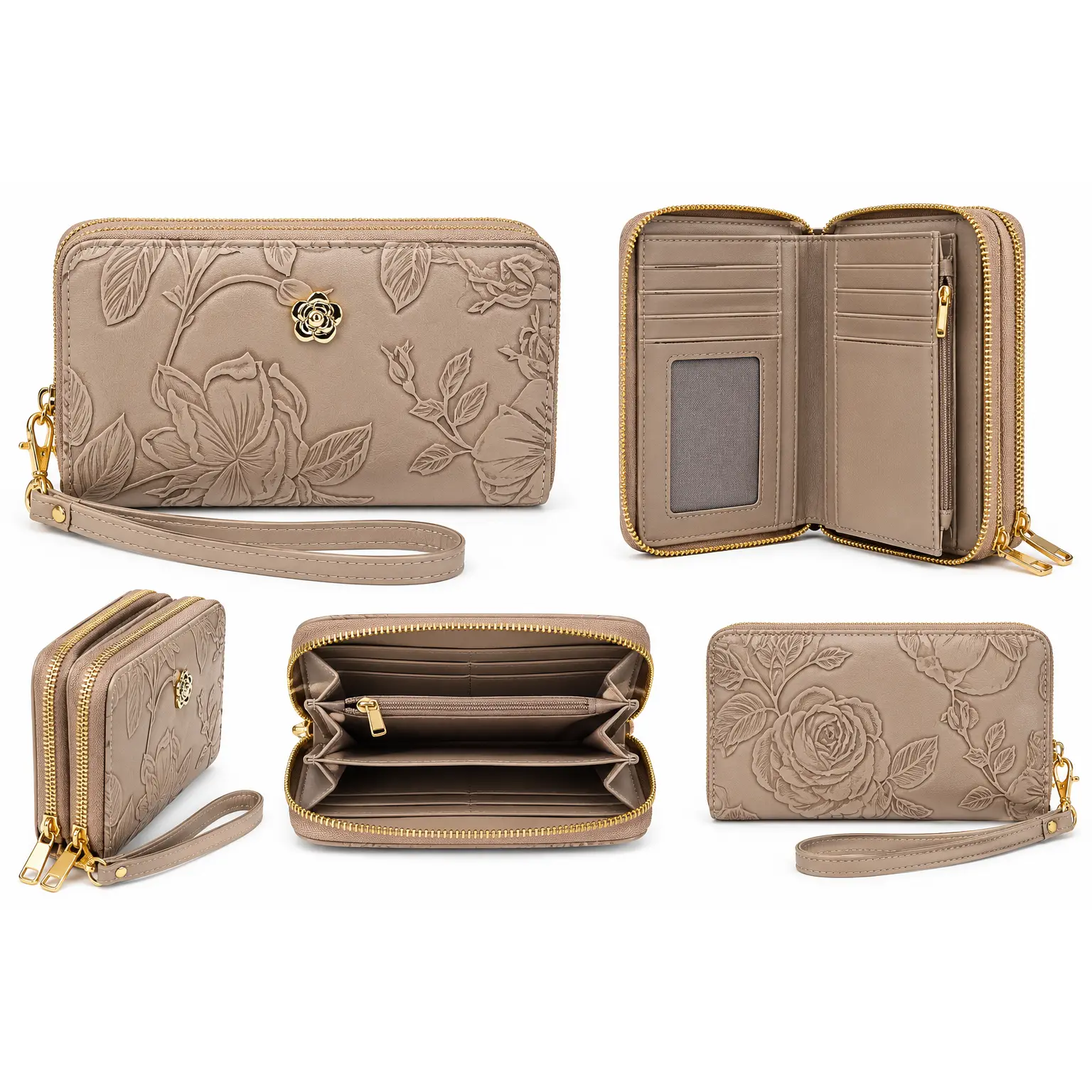 Desert Rose Double Zip Wallet