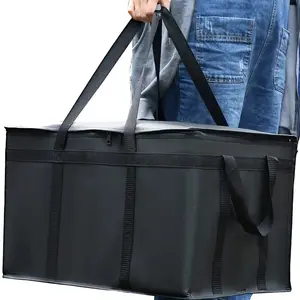 Extra large insulated food delivery bag, waterproof insulated refrigerated bag to keep food hot and cold, heavy-duty catering transport bag suitable for DoorDash pizza restaurant delivery, 22x14x13 inches, Insulated Cooler Bag