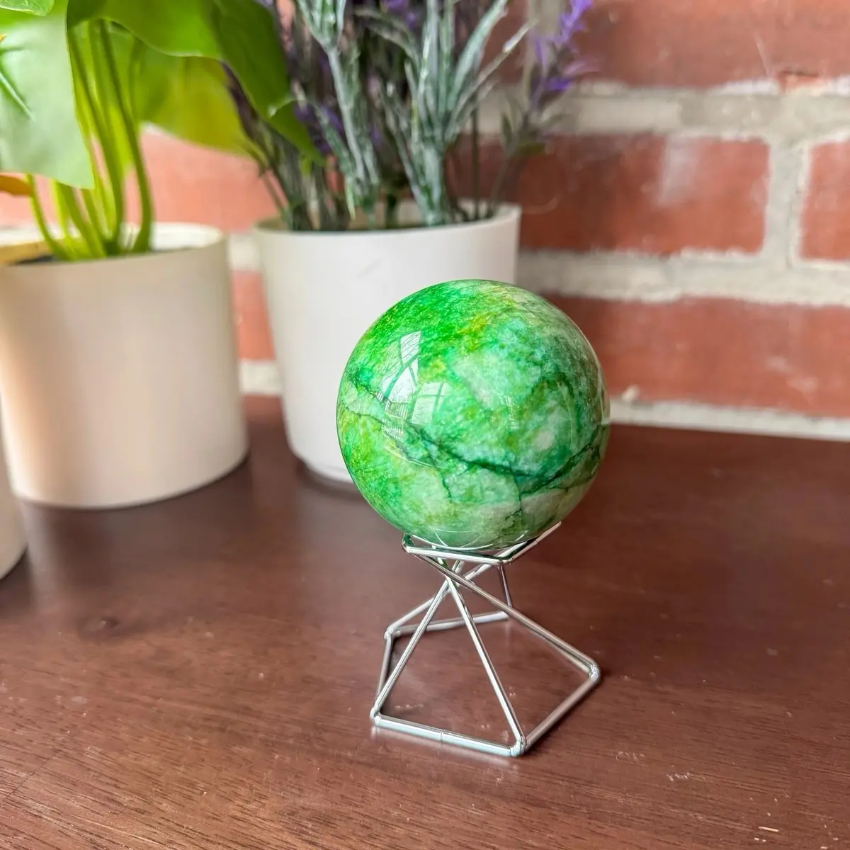 Green Moonstone Natural Crystal Sphere - Natural Mineral with Unique Shape and Color
