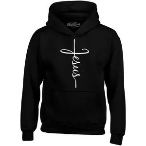 shop4ever Jesus Cross Hoodie Sweatshirts