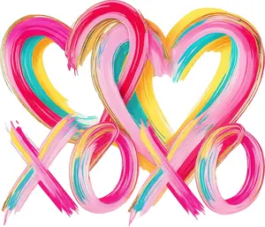 DTF Transfer – BD Paint XOXO Hearts Multi Sizes