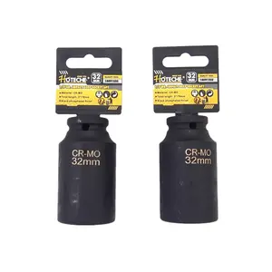 HOTECHE 2 Pcs 1/2" Dr. Air Impact Socket Deep 6 Points CR-MO Metric 32mm Axle Nut 18091232