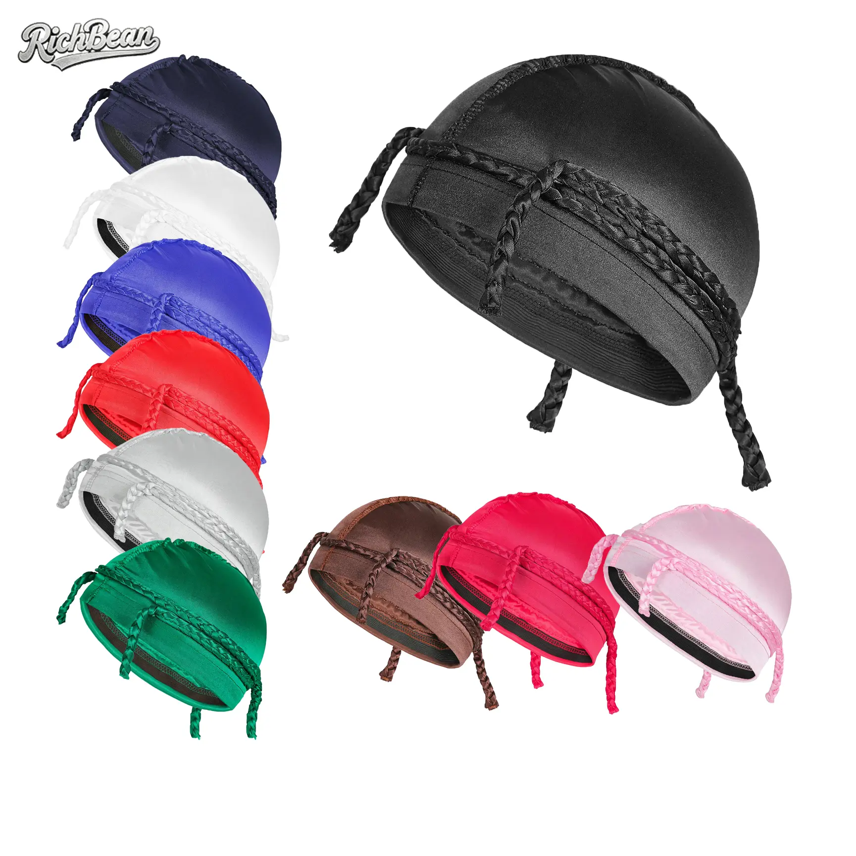 Unisex Retro Tassel Durag | Y2K Hip-Hop Style Long-Tail Durag For Waves | Stretchy Faux-Silk Hair Wrap (Suitable for Waves, Locs, and Daily Hair Care) | Streetwear & Festival Style | Ideal For Motorcycling, Workouts, Casual Wear, And Barbershop Use
