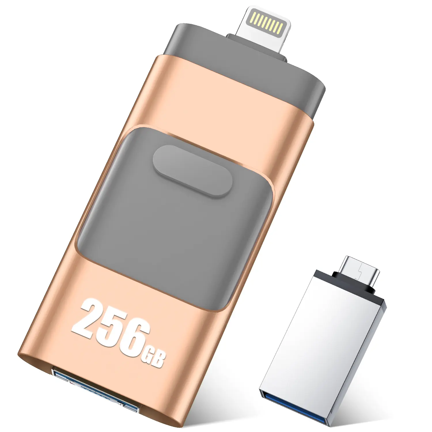 4 in 1 Photo Stick for iPhone, USB C Flash Drive for Android, Micro USB Thumb Drive for PC - Multi Interface Memory Card Storage Expansion for Photos/Videos (256GB)