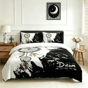 Dream Catcher Pattern Decorative Duvet Cover Set, 3 Counts/set Including 1 Duvet Cover & 2 Pillowcases, Soft Comfortable Bedding Set for Home Bedroom