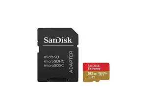SanDisk 512GB Extreme Class 3/UHS-I (U3) V30 microSDXC 190 MB/s Read 130 MB/s Write