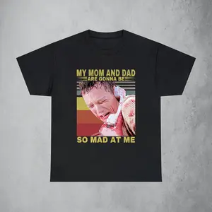 My Mom And Dad Are Gonna Be So Mad At Me Scream Ghost Face Matthew Lillard Fan Lover  Western Graphic T-Shirt Grunge Graphic Album  Son Adult  Grunt Style Shirts Vintage Streetwear Unisex Summer Gift Short Sleeve Casual Fit Fabr   california