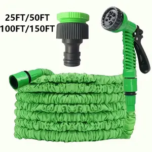 Extendable Garden Hose with Spray Gun, Lightweight High-Pressure Water Pipe, Durable Pe Tube, Us/eu Connectors, Lawn Care, Car Washing, Outdoor Use, Garden Hose Expandable