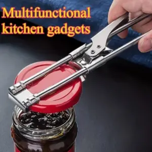 Adjustable Stainless Steel Can Opener, Multifunctional Kitchen Tool, Kitchen Gadgets, Ergonomic Handle, Easy Open Cans, Bottles, Perfect Holiday Gift