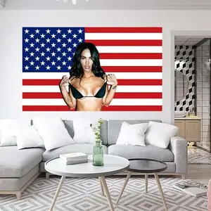 Megaan Foxx American 3x5Ft Flag Tapestry for Wall Hanging Man Cave CollegeDorm Room Decor Outdoor Banner with 4 Brass Grommets Decorative