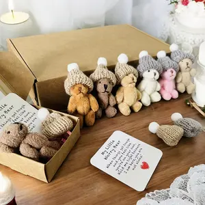 6-Piece My Little Worry Bear Themed Gift Box Set, Includes Greeting Card, Teddy Bears Party Favors, Perfect Wedding Christmas Gifts, Birthday Gift Basket
